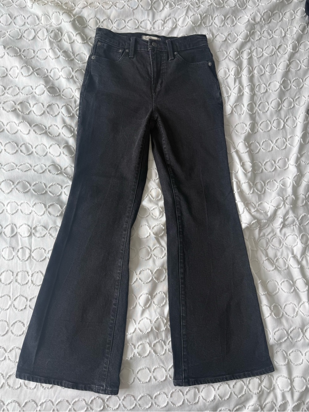 Madewell washed black flare jeans